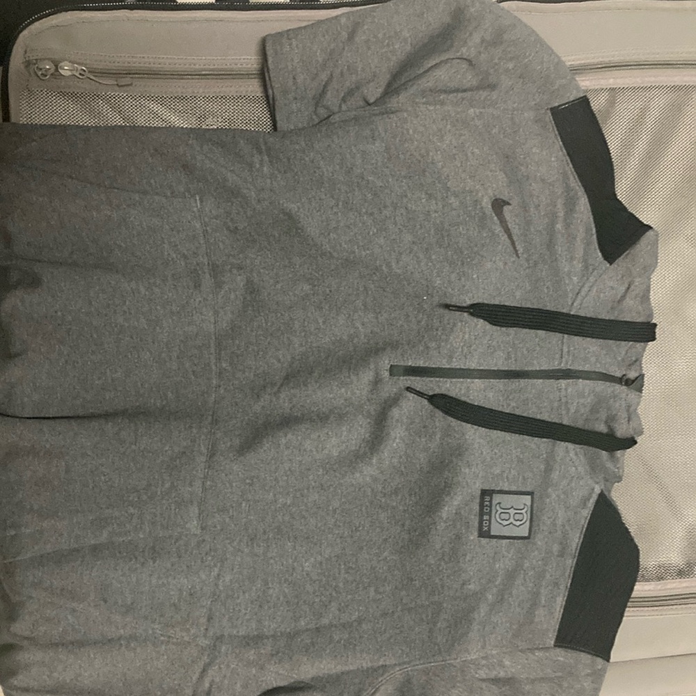 Black/Gray Nike MLB Boston Red Sox 1/4 Zip Short Sleeve Hoodie
Size:XL